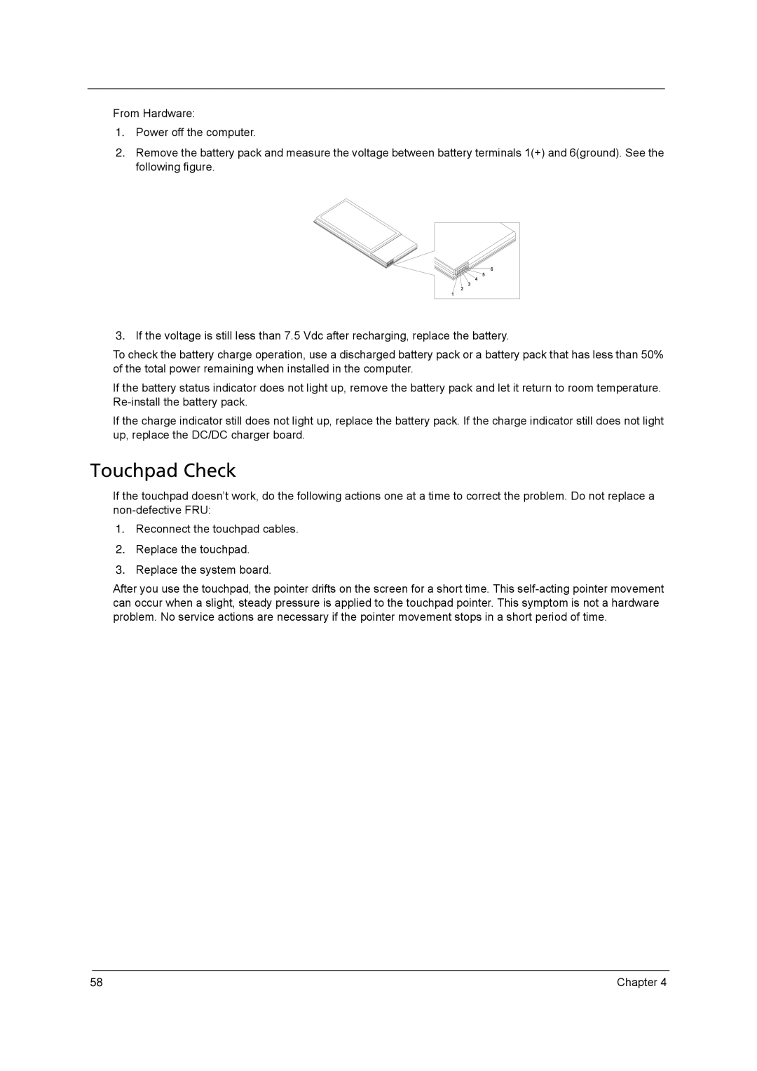 Acer 8571, 8531 manual Touchpad Check 