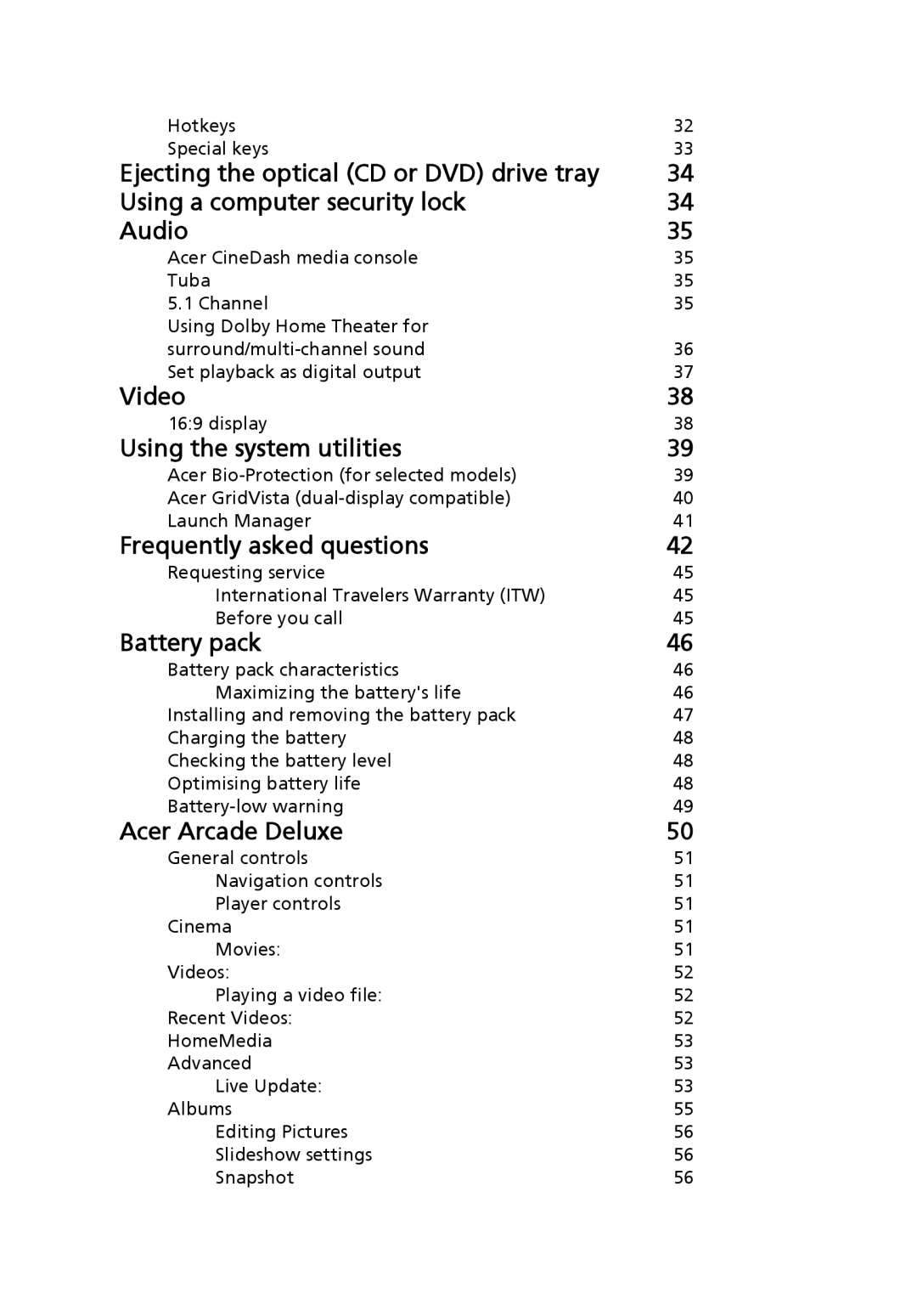 Acer 8920 Series, LE1 manual Video 