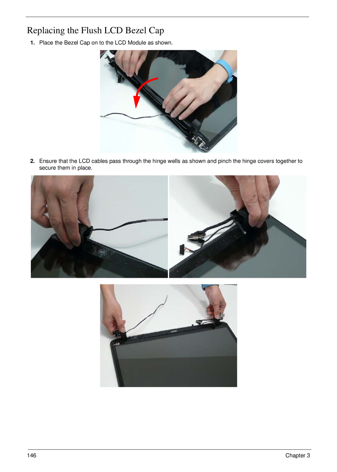 Acer 8935G manual Replacing the Flush LCD Bezel Cap 