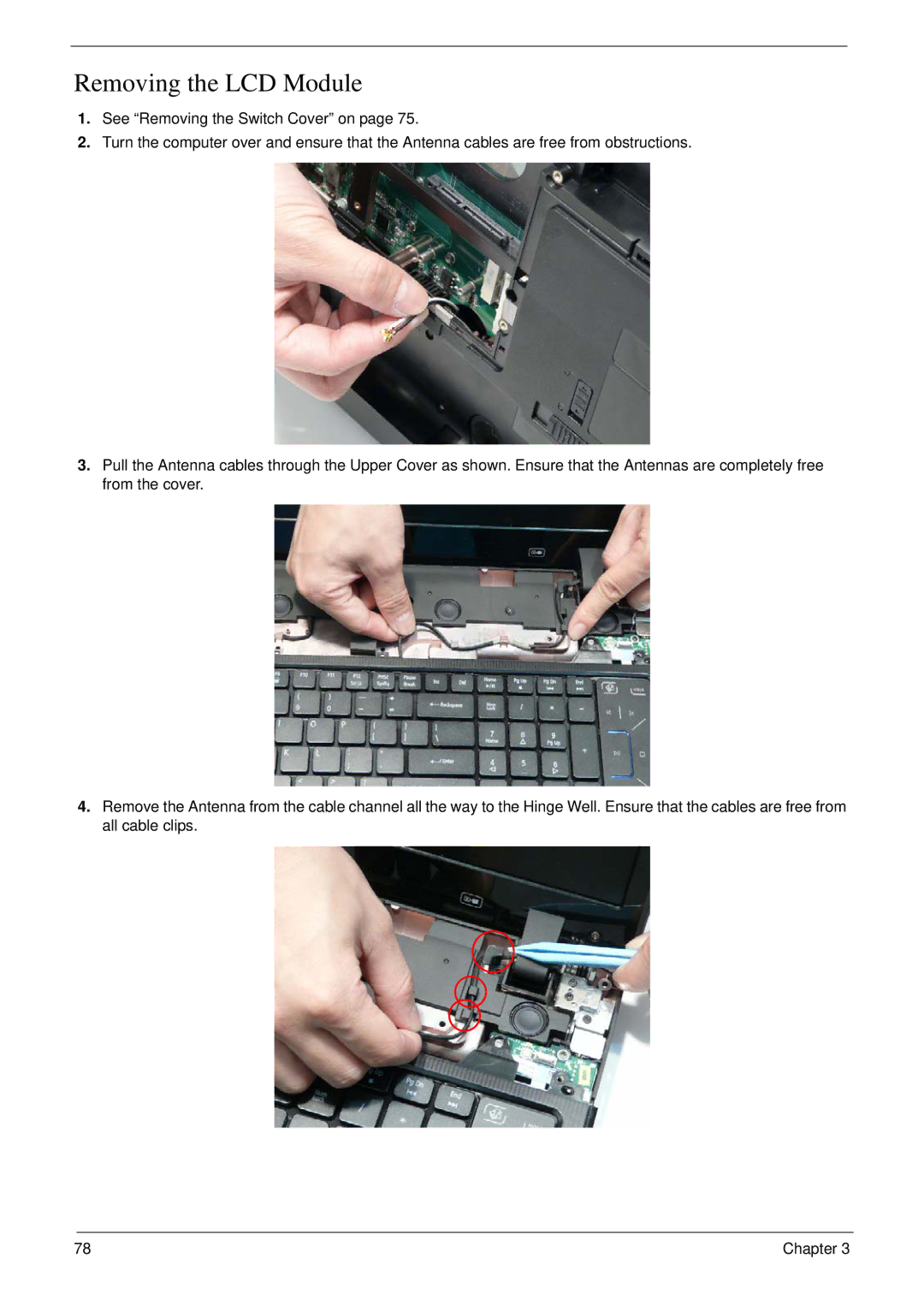 Acer 8935G manual Removing the LCD Module 