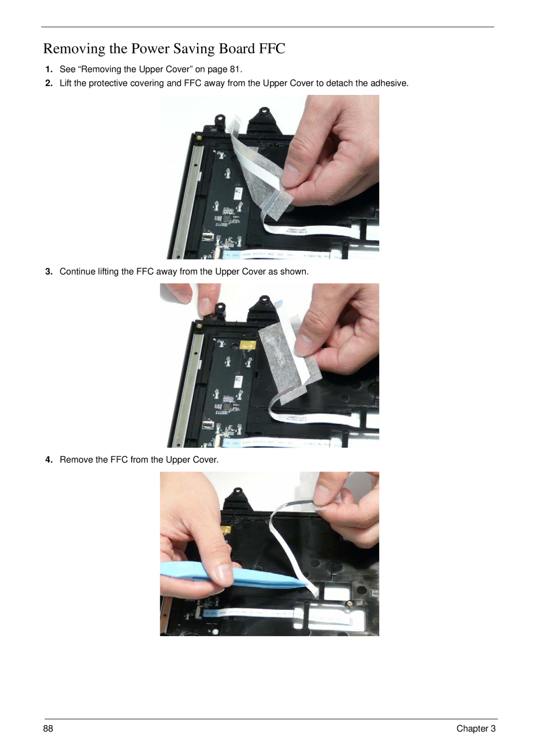 Acer 8935G manual Removing the Power Saving Board FFC 