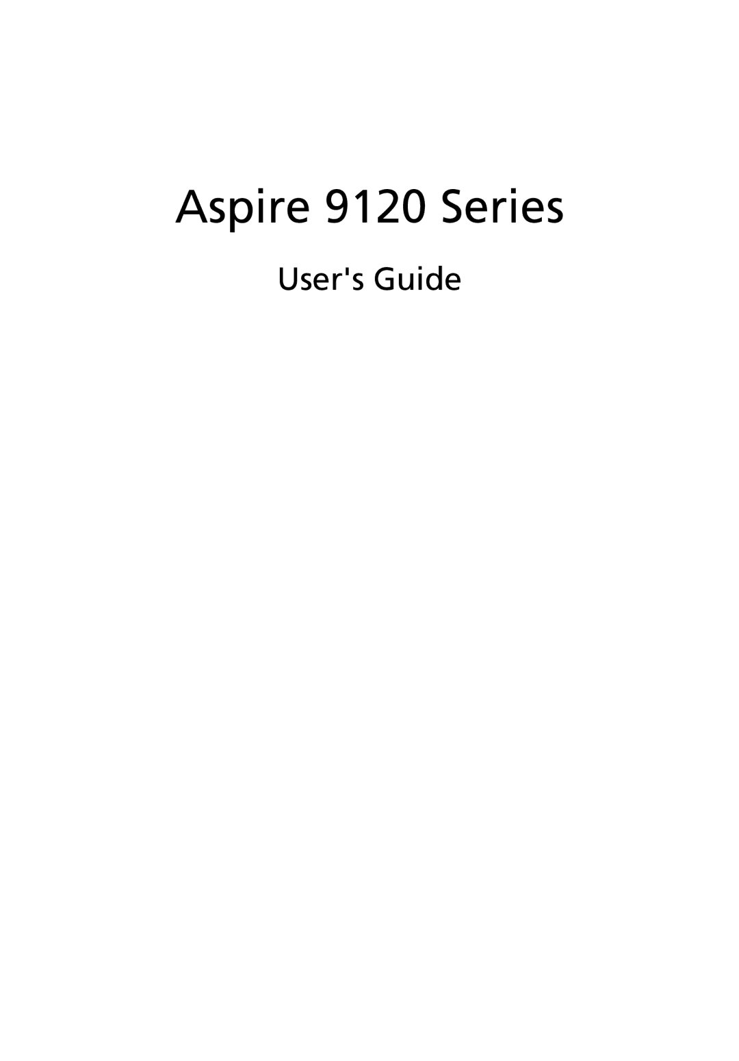 Acer manual Aspire 9120 Series, Users Guide 