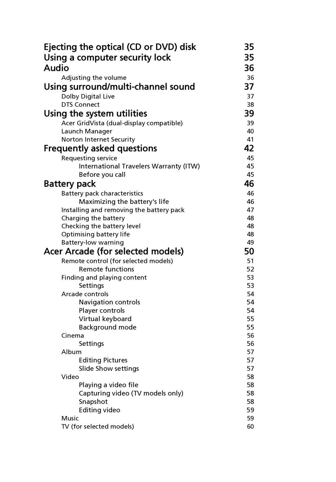 Acer 9120 manual Using surround/multi-channel sound 