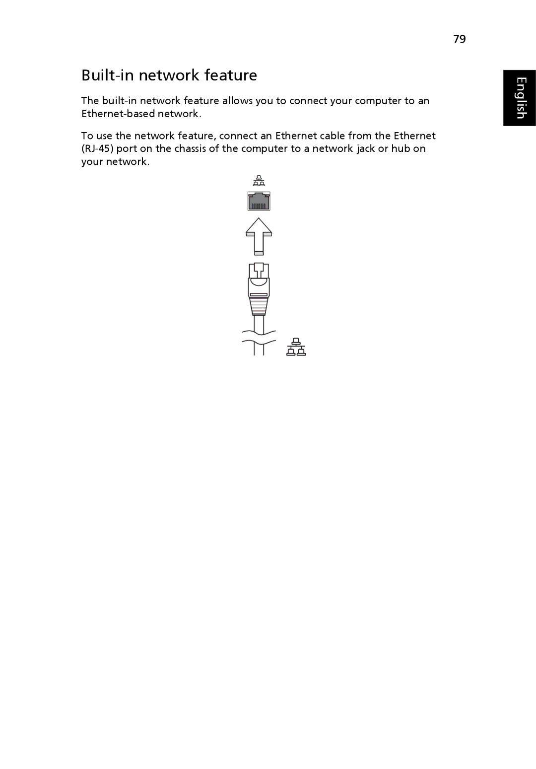 Acer 9510, 9520 manual Built-in network feature 