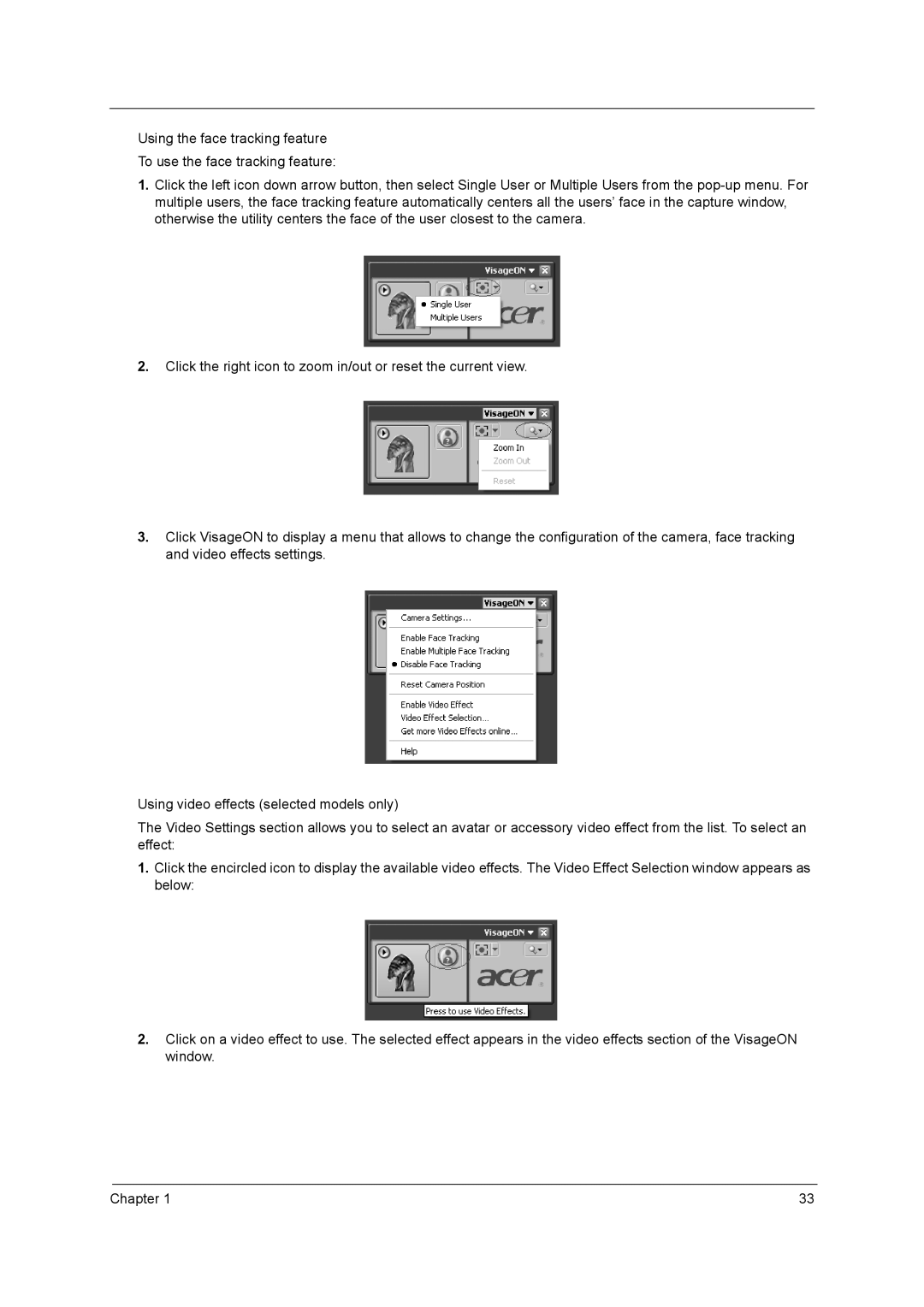 Acer 9800 manual 