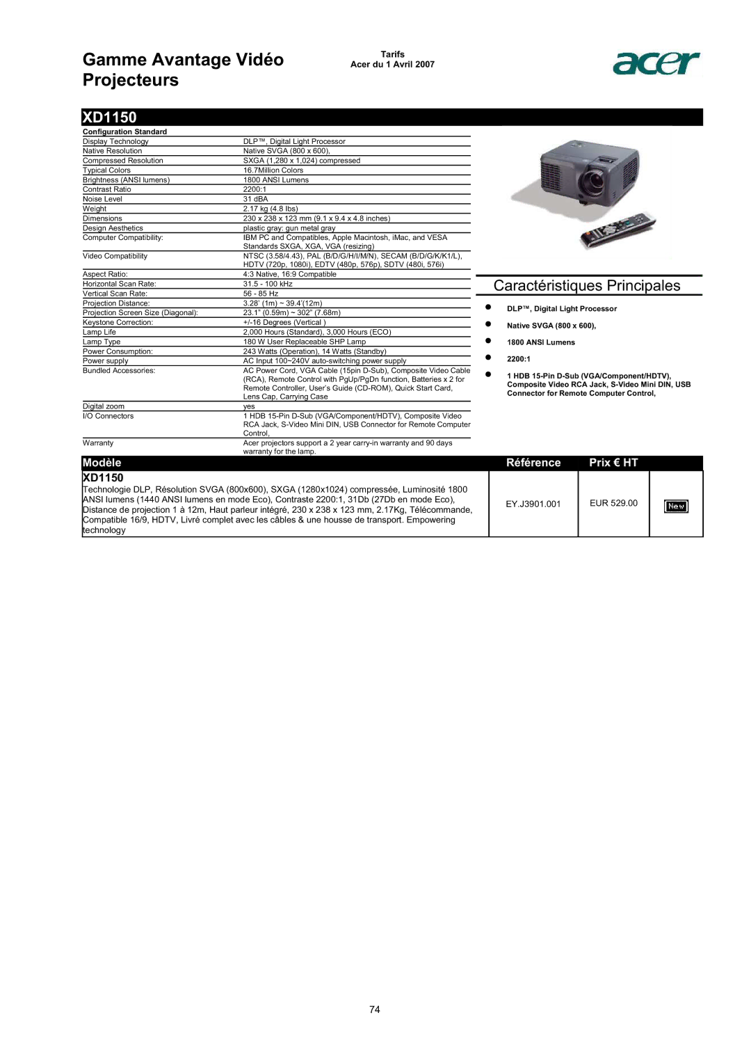 Acer AC713B-17 dimensions XD1150 