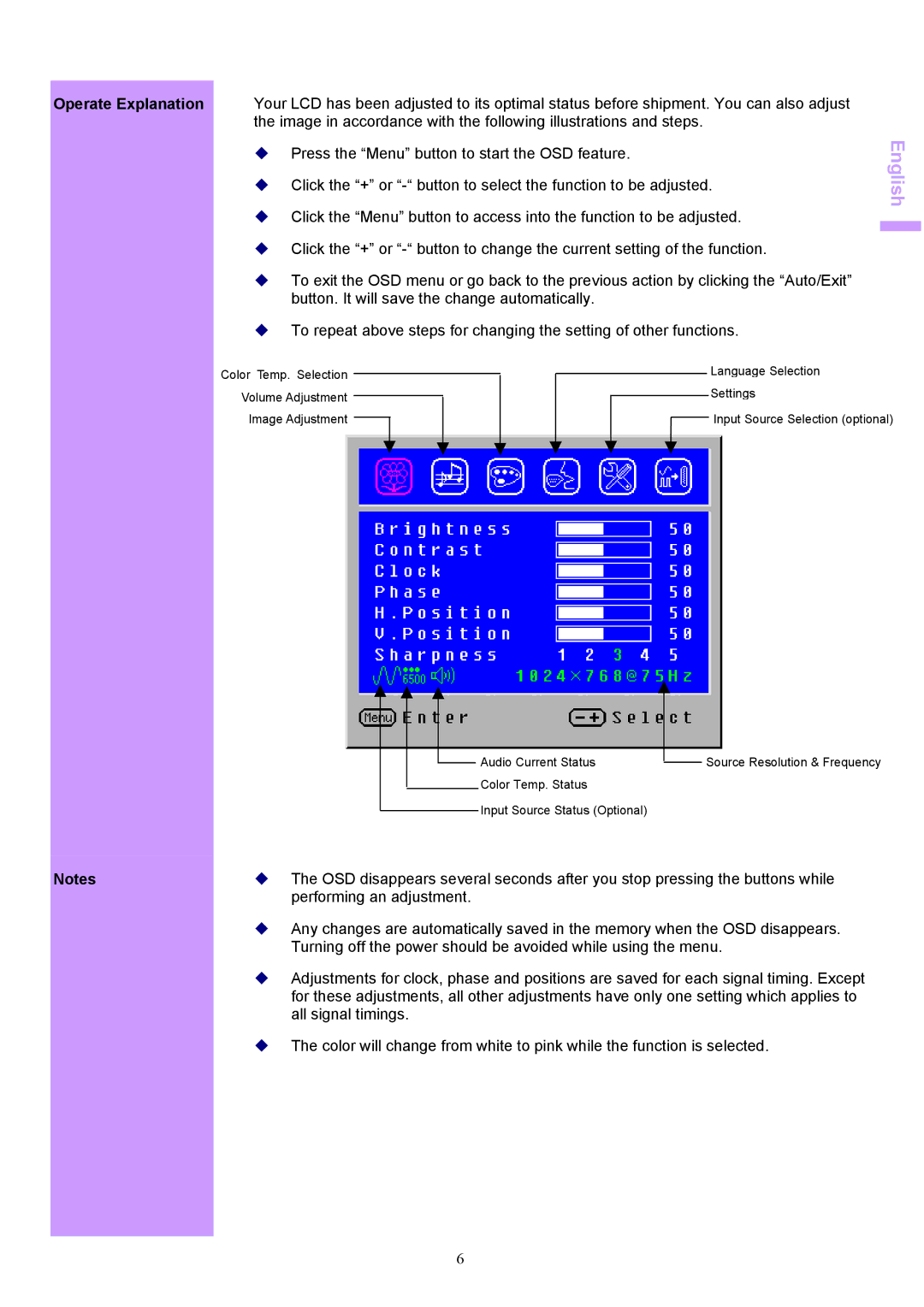 Acer AL1703 manual Performing an adjustment 