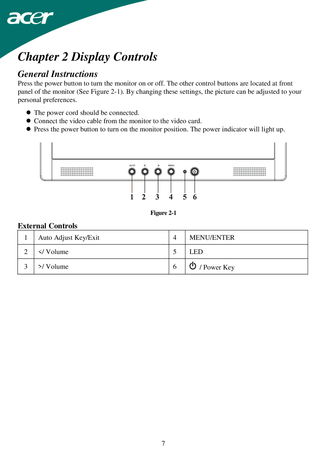 Acer AL1715 important safety instructions Display Controls, General Instructions 