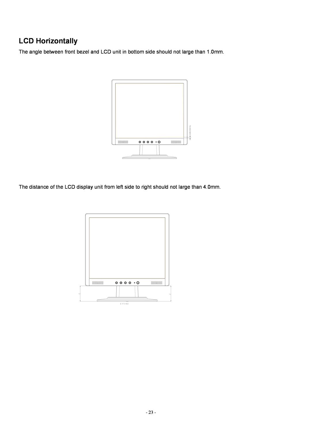Acer AL1912 manual LCD Horizontally 