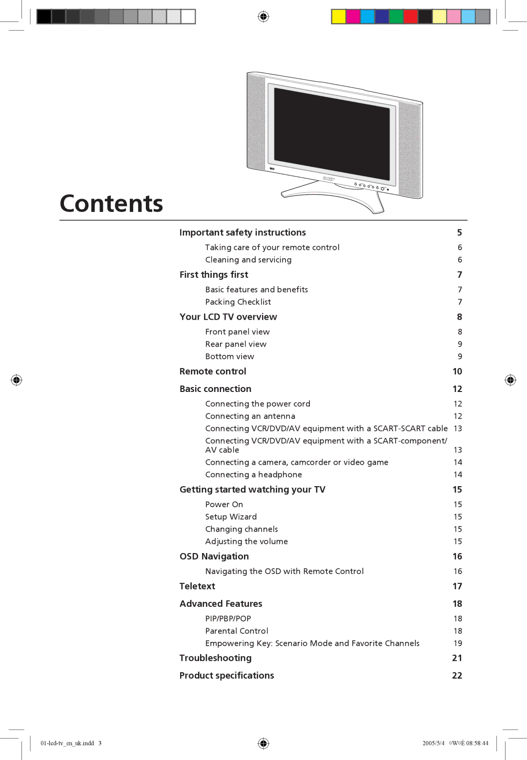 Acer AL2671W manual Contents 