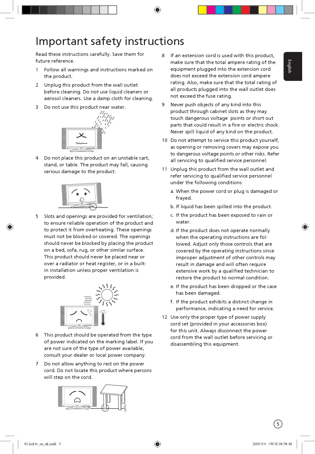 Acer AL2671W manual Important safety instructions 