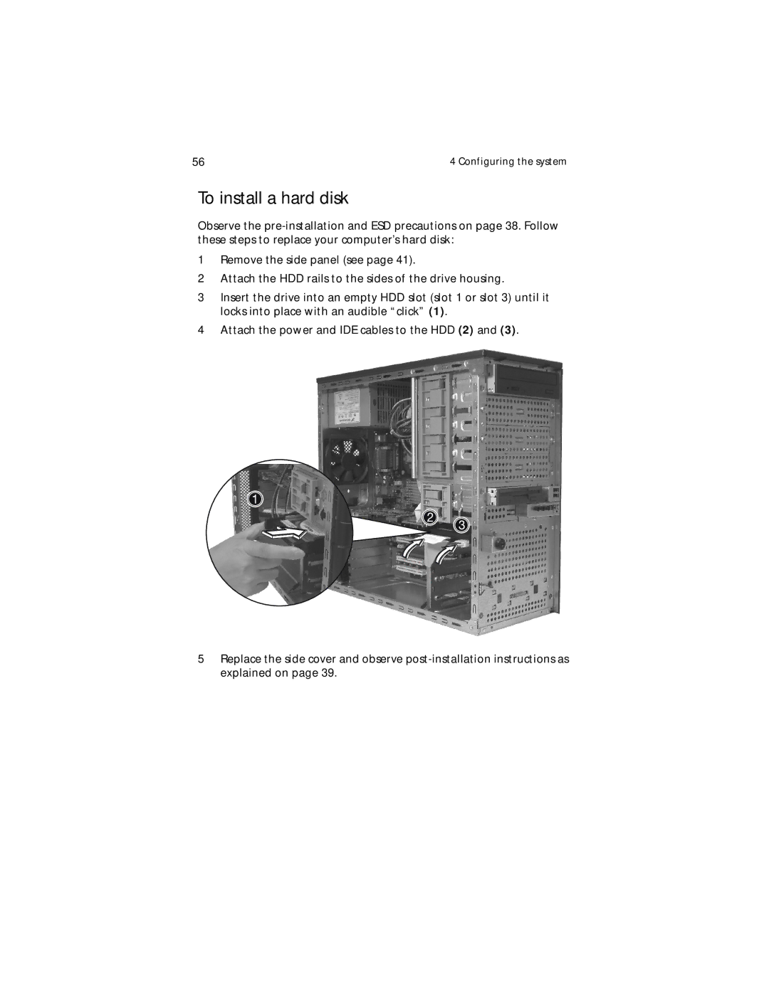 Acer Altos G310 manual To install a hard disk 