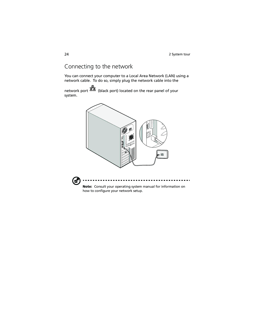 Acer Altos G500 manual Connecting to the network 