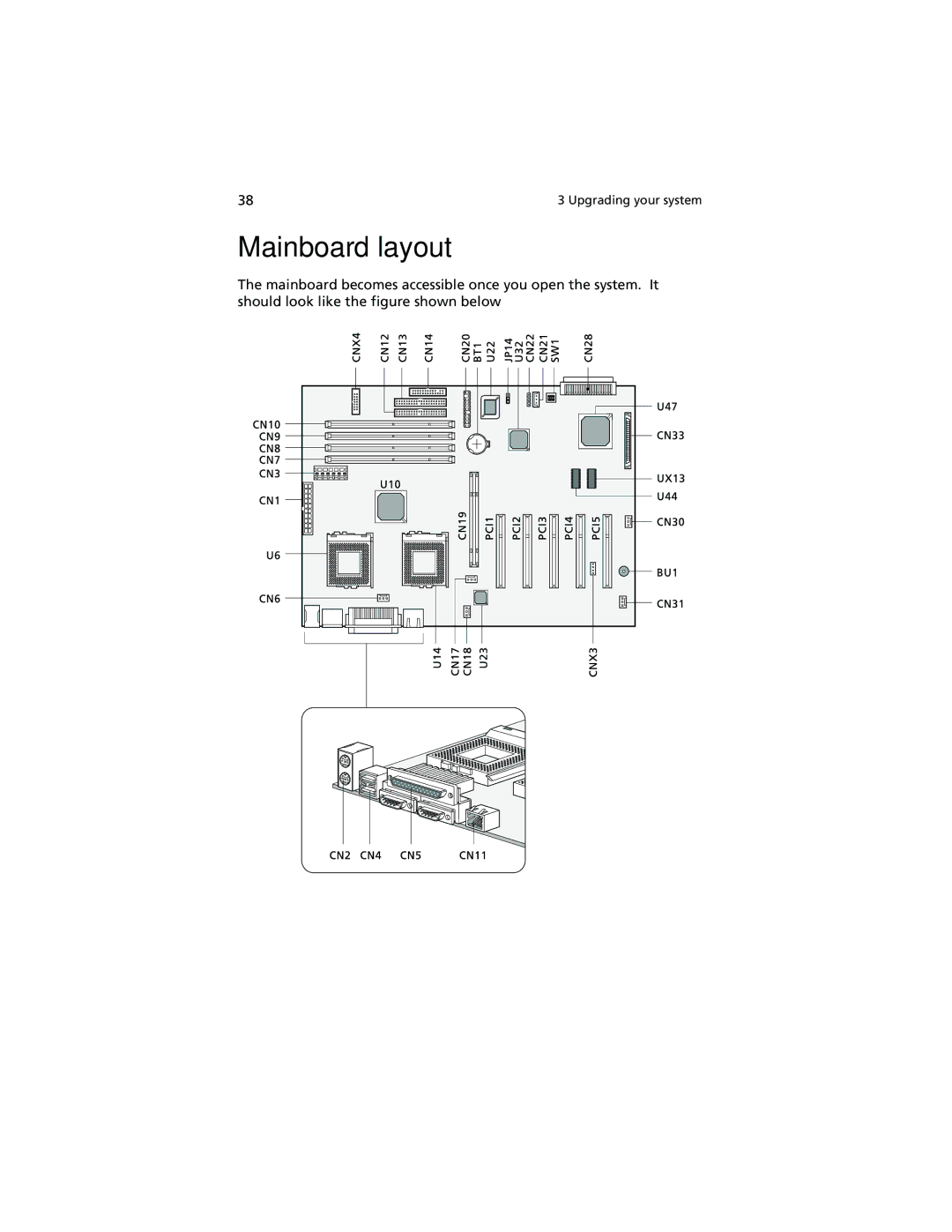 Acer Altos G500 manual Mainboard layout 