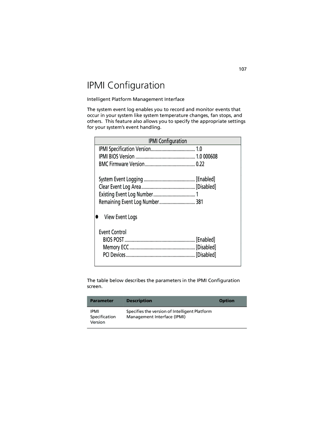 Acer Altos G610 manual Ipmi Configuration 