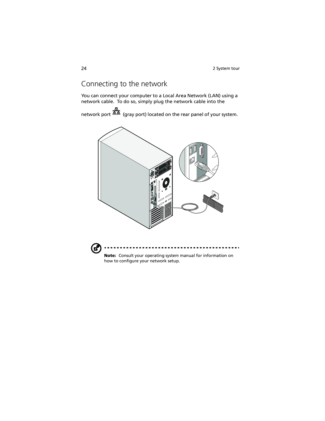 Acer Altos G610 manual Connecting to the network 