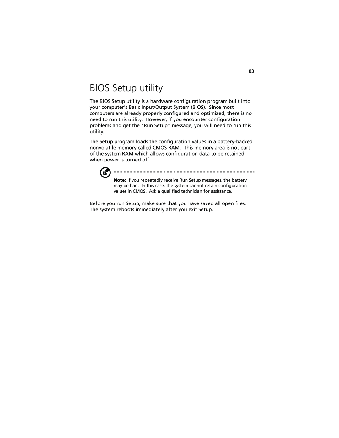Acer Altos G610 manual BIOS Setup utility 