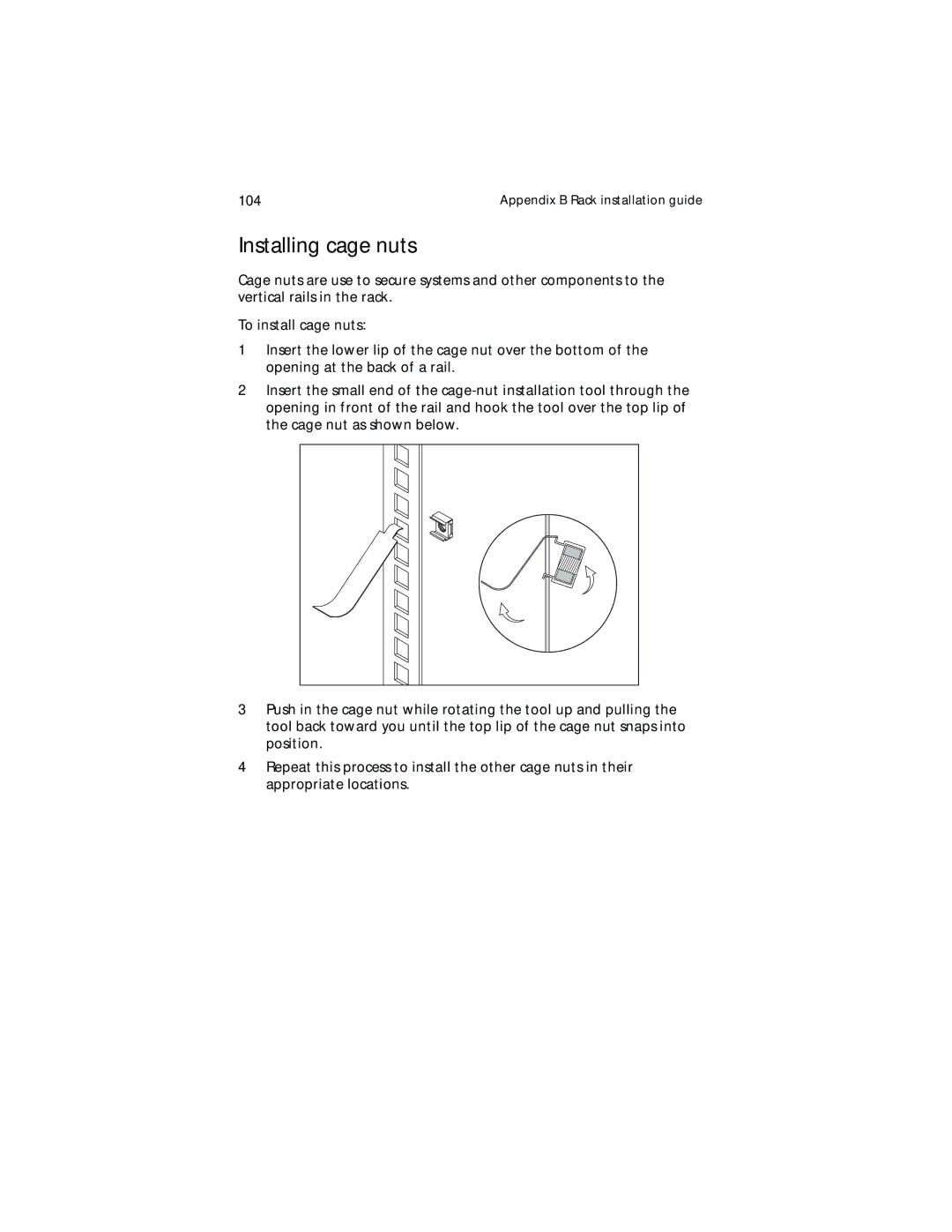 Acer Altos G700 appendix Installing cage nuts 