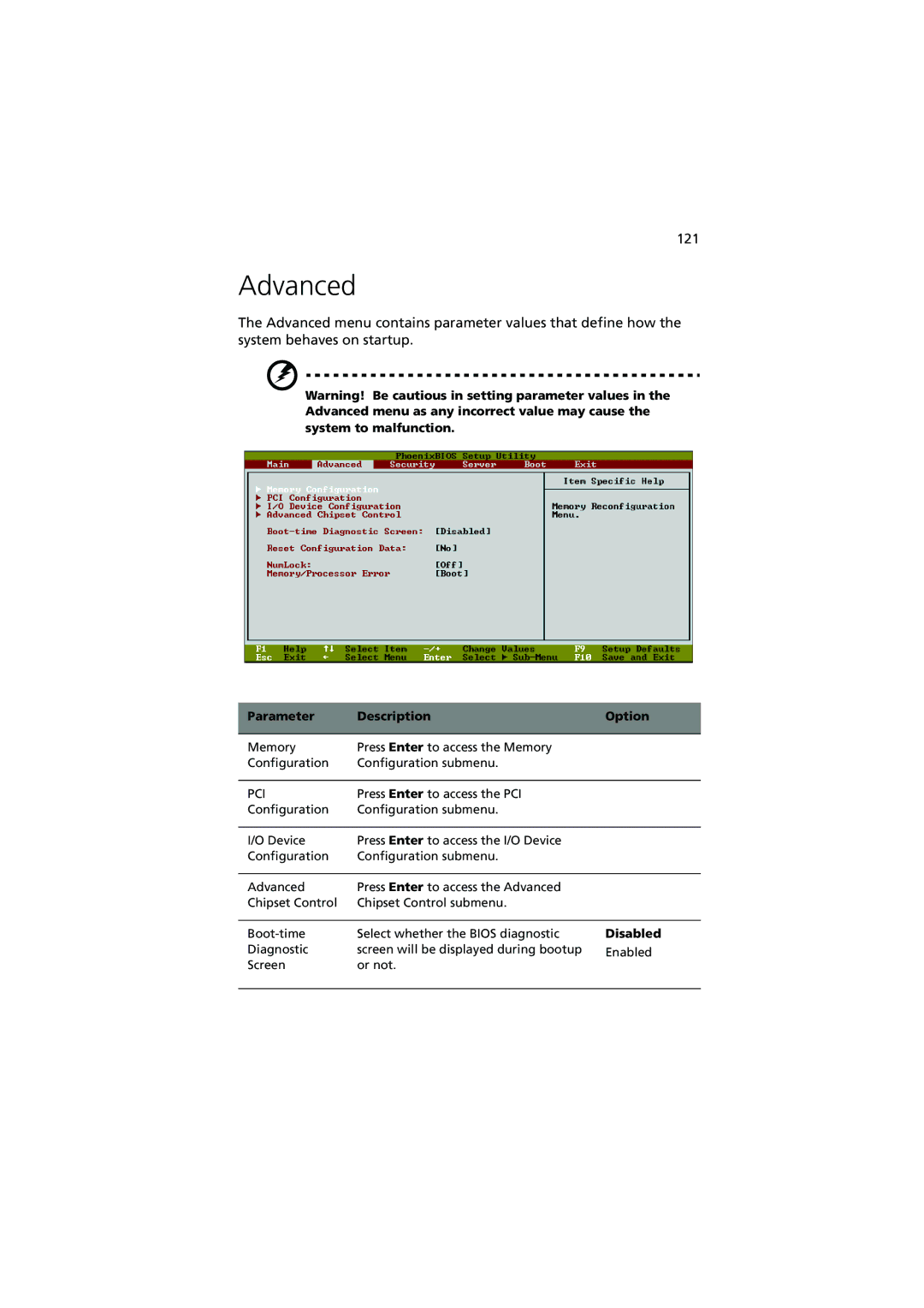 Acer Altos G900 manual Advanced, Pci 