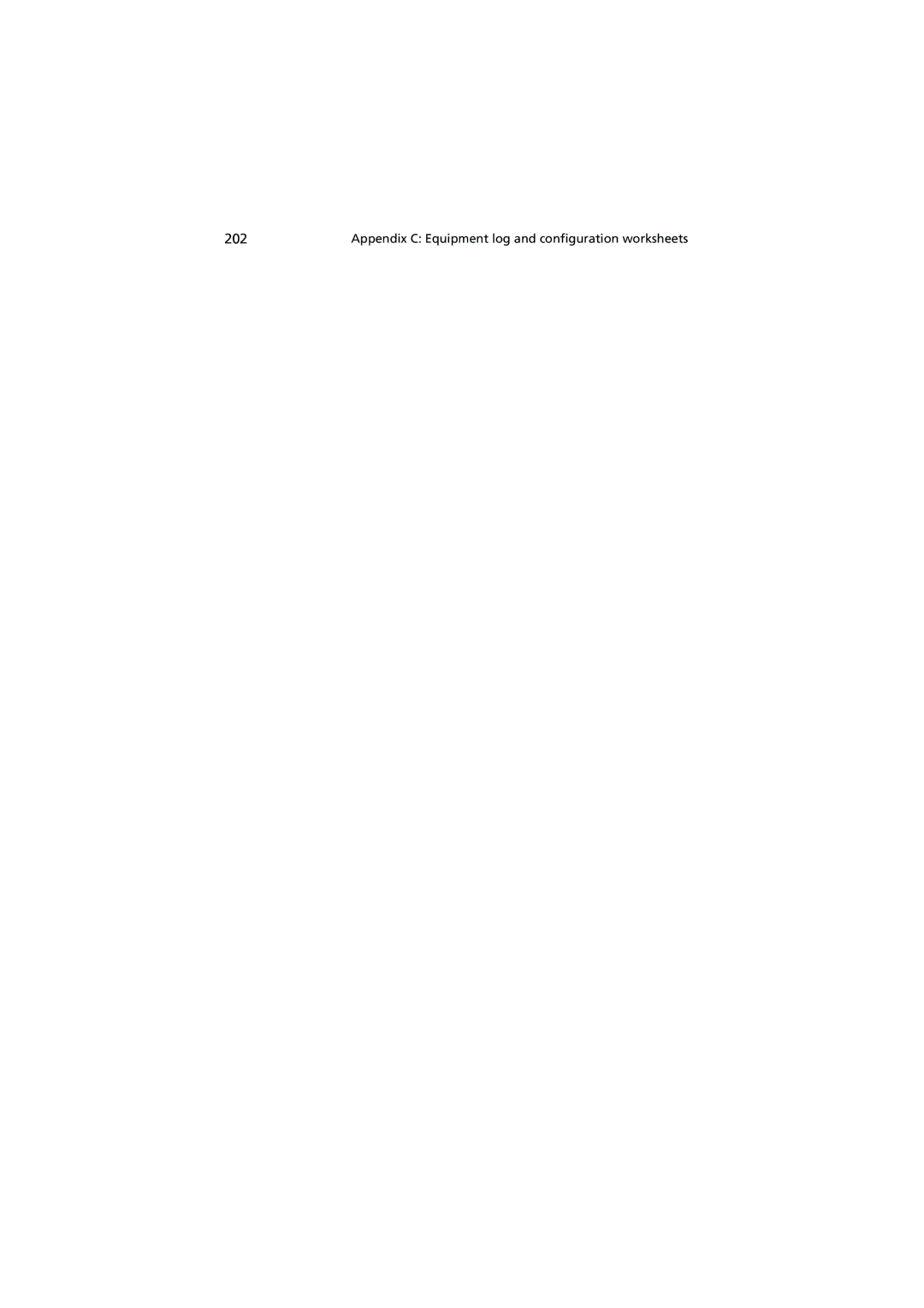 Acer Altos G900 manual Appendix C Equipment log and configuration worksheets 