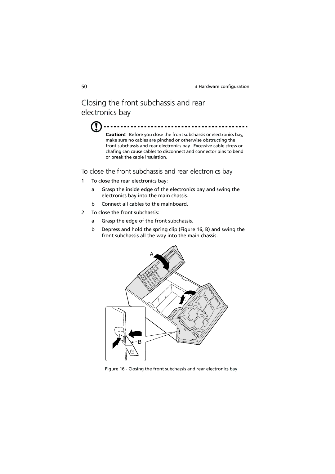 Acer Altos G900 manual Closing the front subchassis and rear electronics bay 