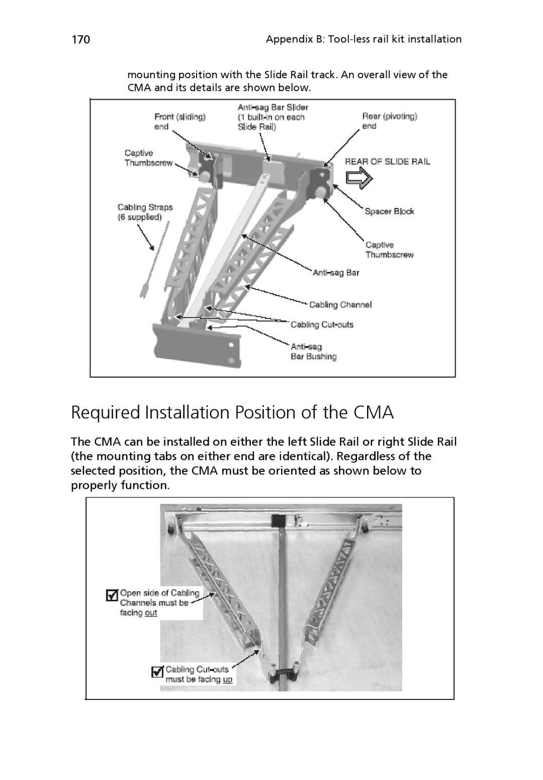 Acer Altos R510 manual Required Installation Position of the CMA 