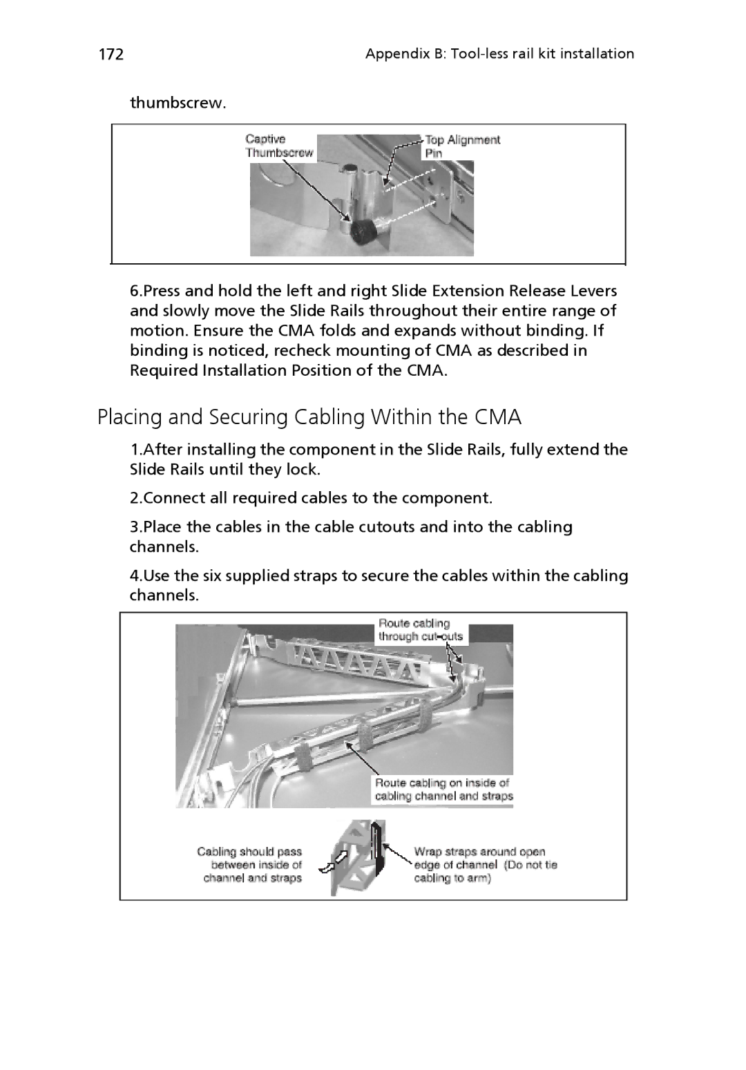 Acer Altos R510 manual Placing and Securing Cabling Within the CMA 