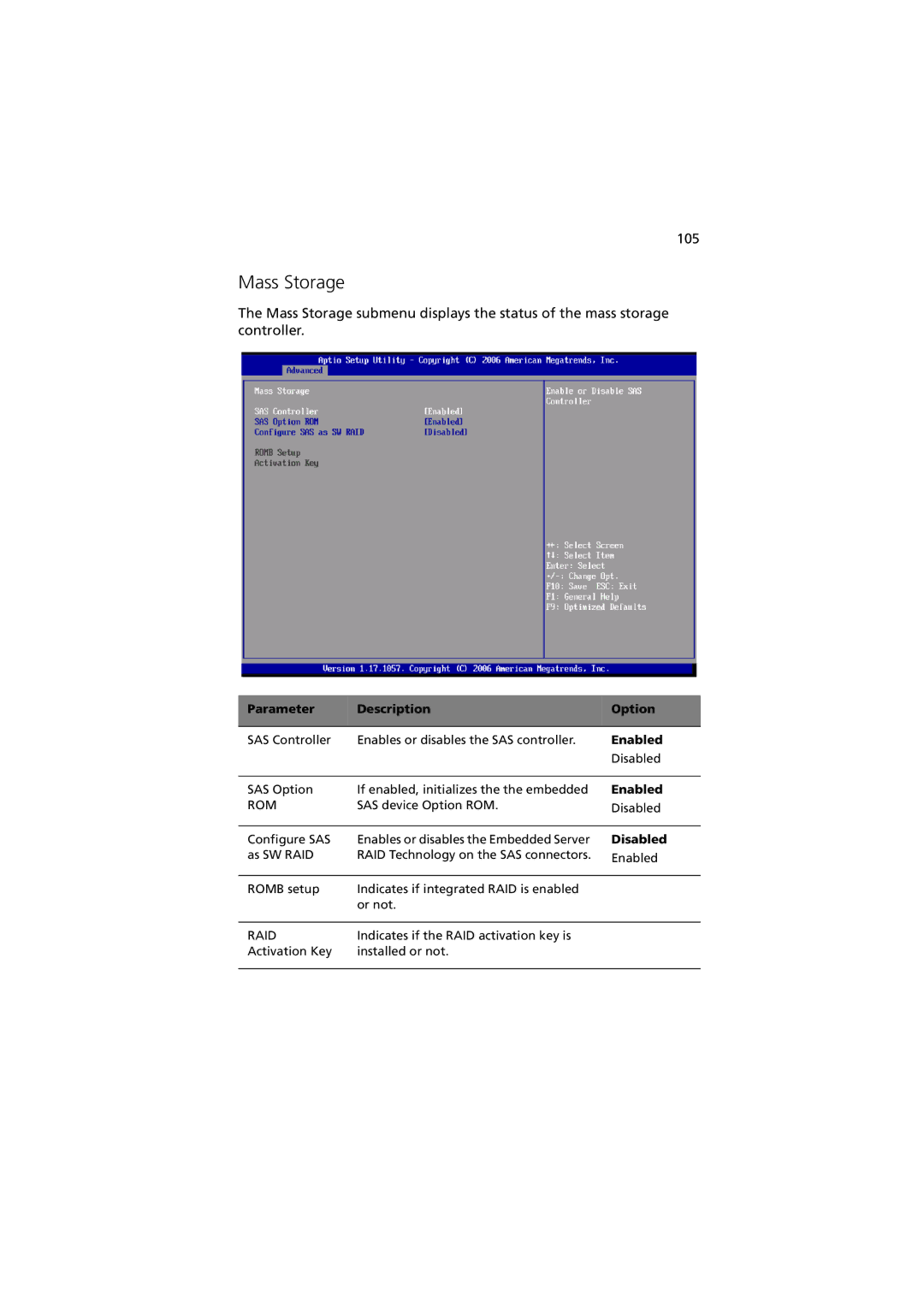 Acer Altos R520 manual Mass Storage, 105 