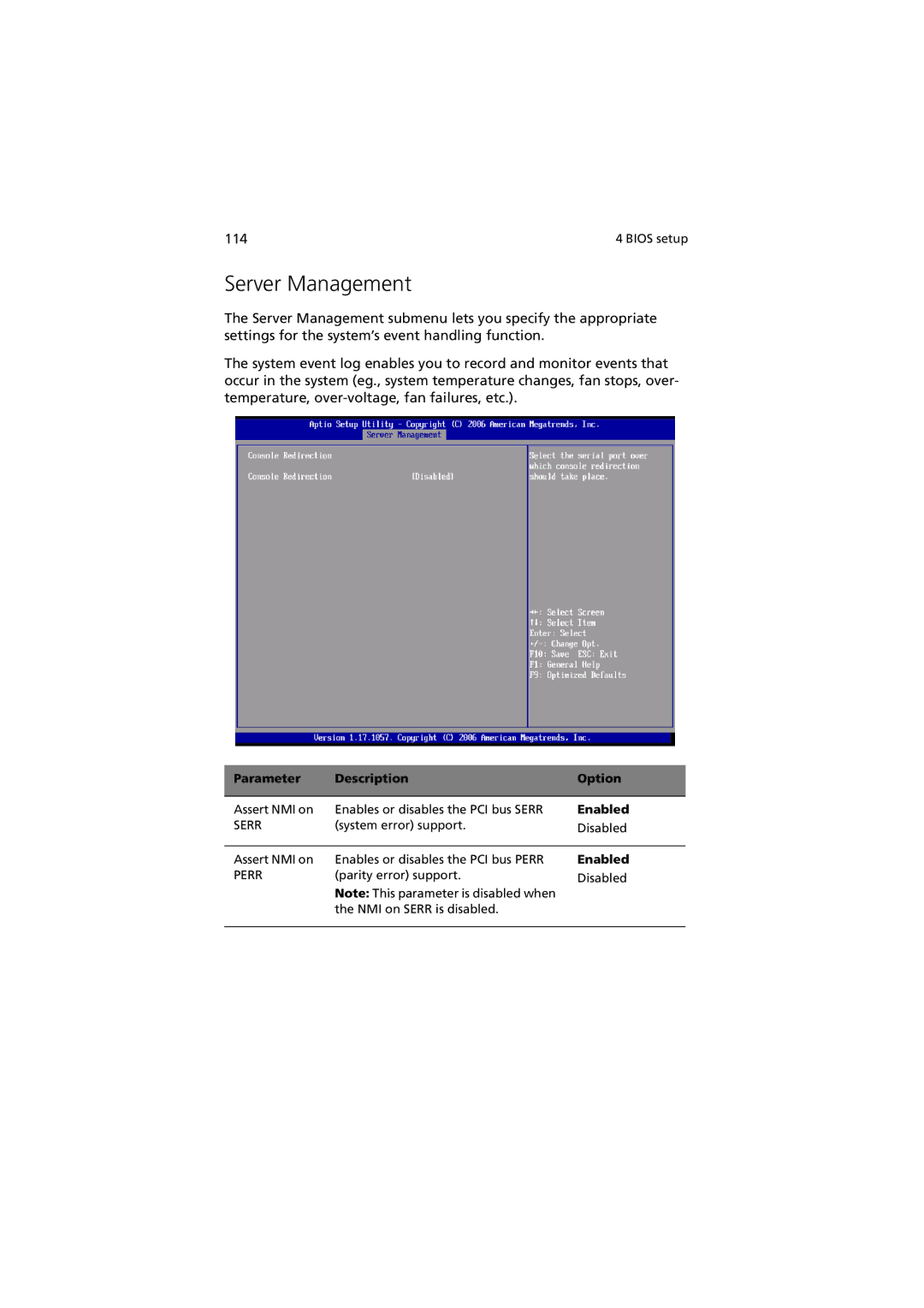 Acer Altos R520 manual Server Management, Enabled 