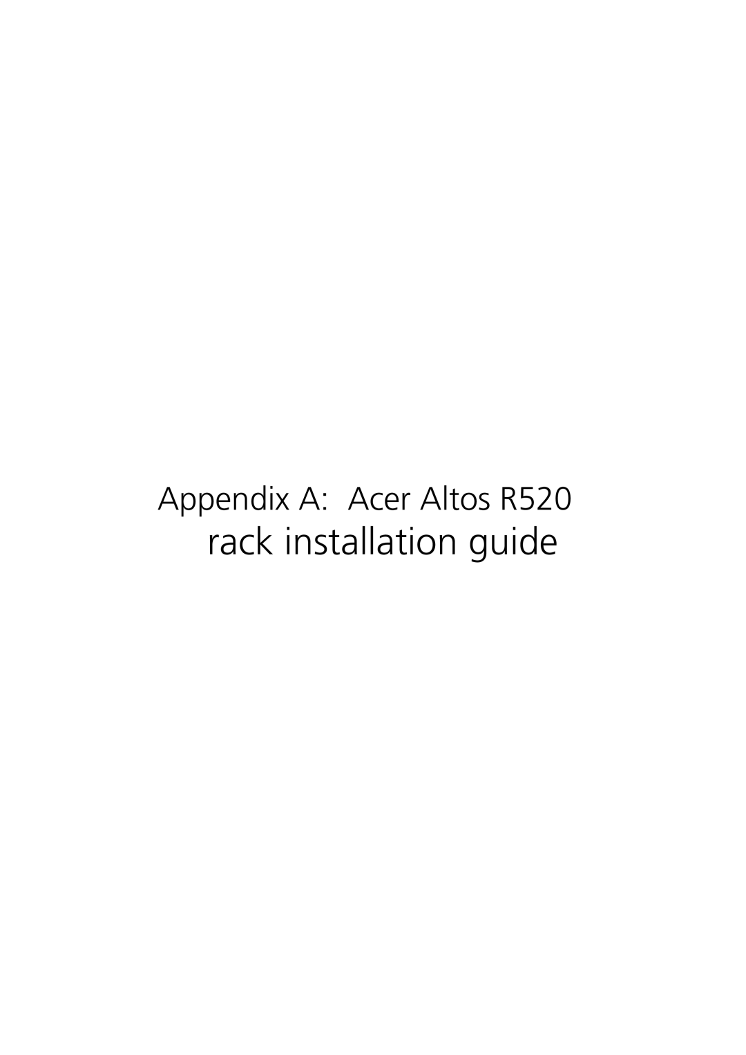 Acer Altos R520 manual Rack installation guide 