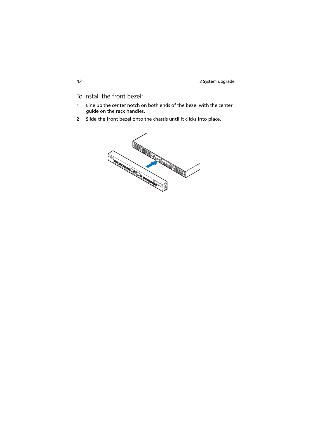 Acer Altos R520 manual To install the front bezel 