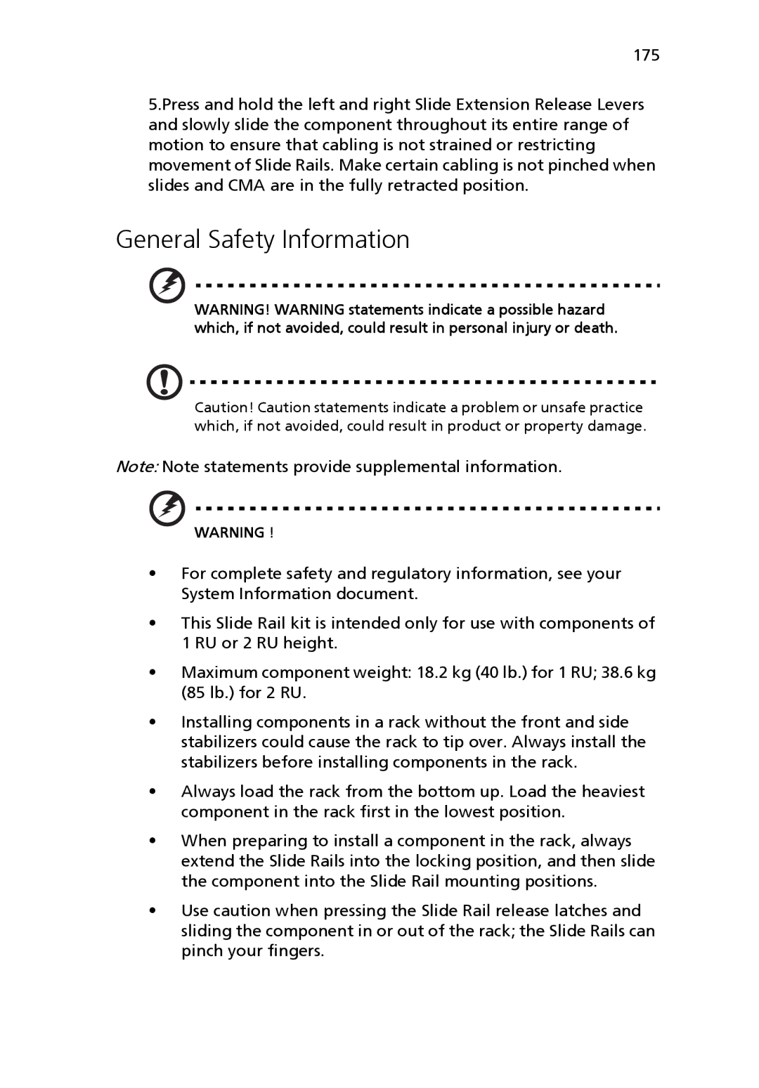 Acer Altos R710 manual General Safety Information 