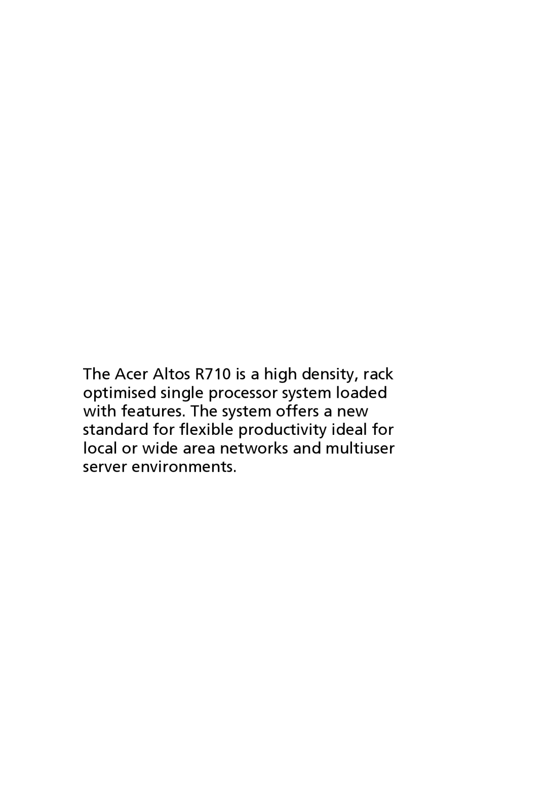 Acer Altos R710 manual 