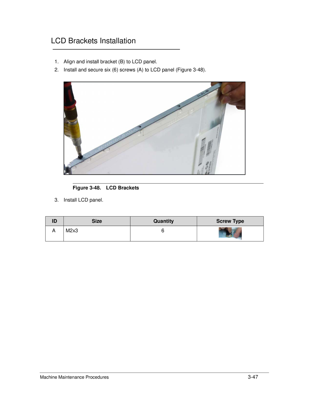 Acer AS5333 manual LCD Brackets Installation 