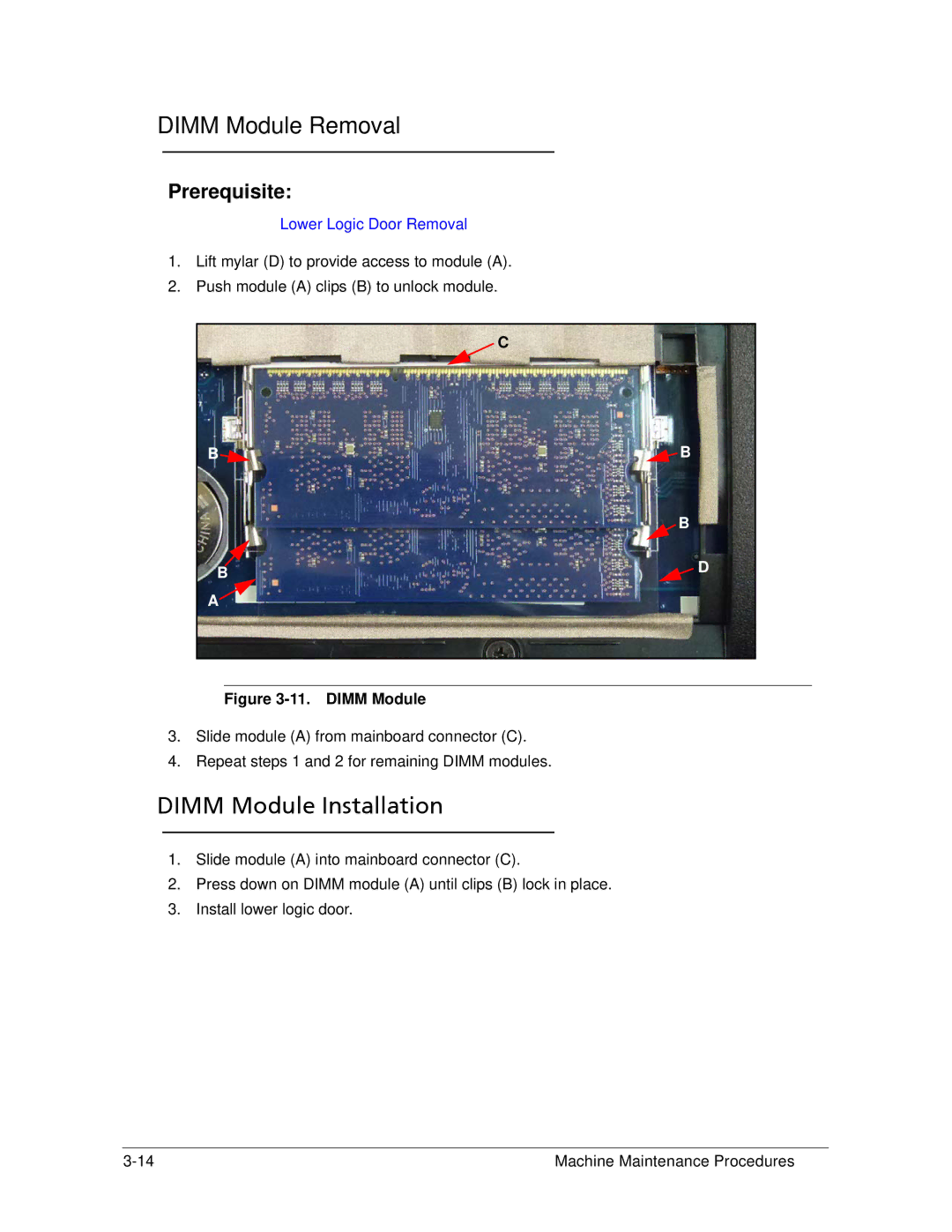 Acer AS5333 manual Dimm Module Removal, Dimm Module Installation 