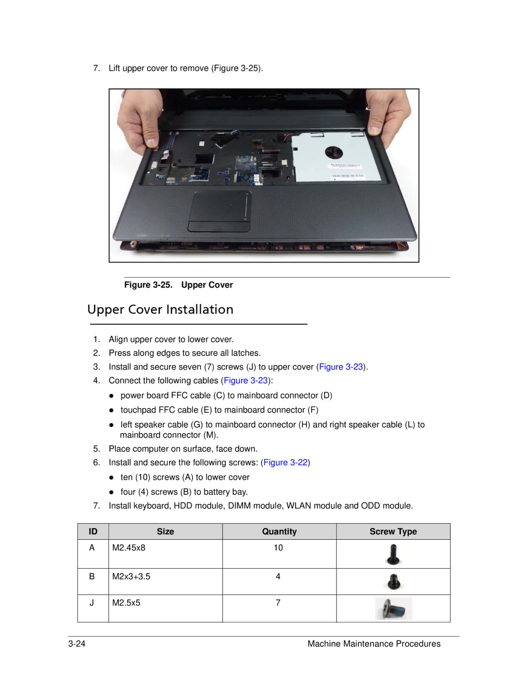 Acer AS5333 manual Upper Cover Installation 