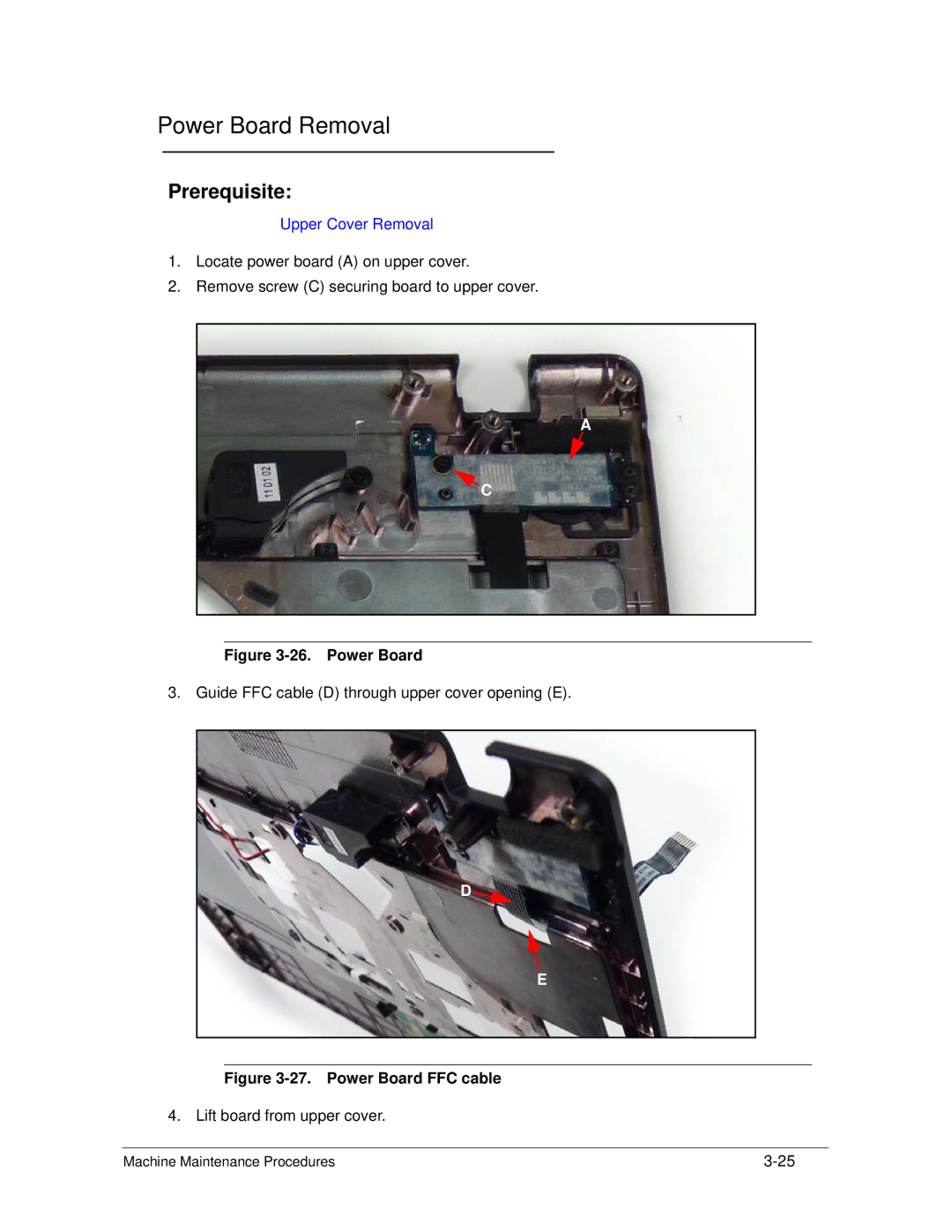 Acer AS5333 manual Power Board Removal 