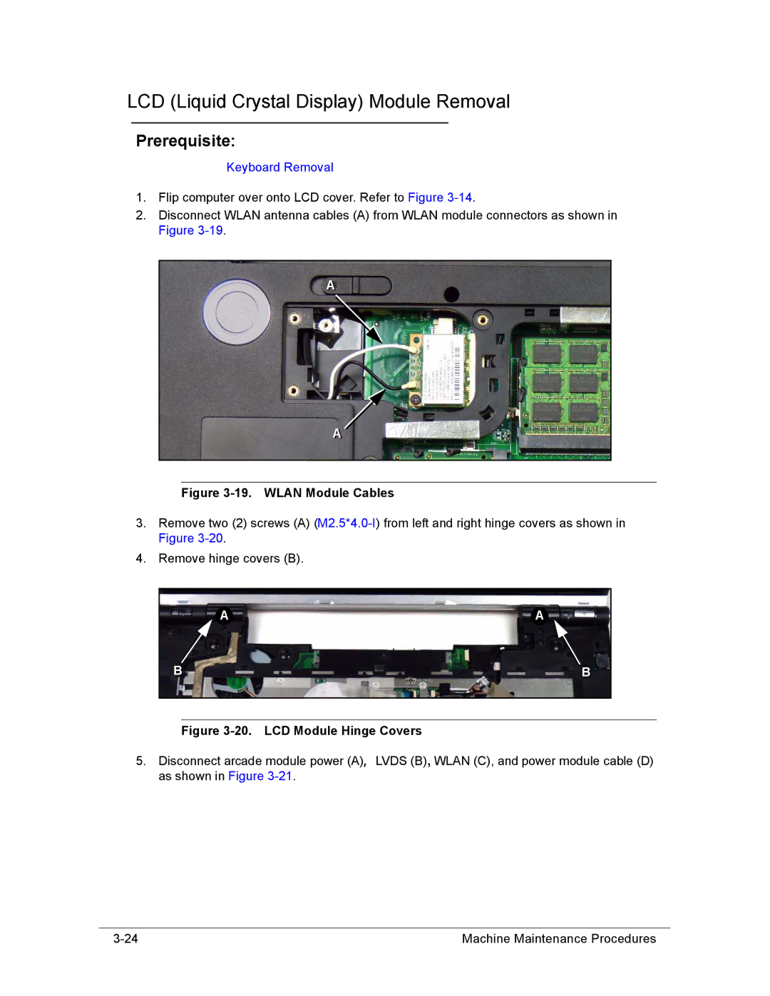 Acer AS8950G manual LCD Liquid Crystal Display Module Removal, Wlan Module Cables 