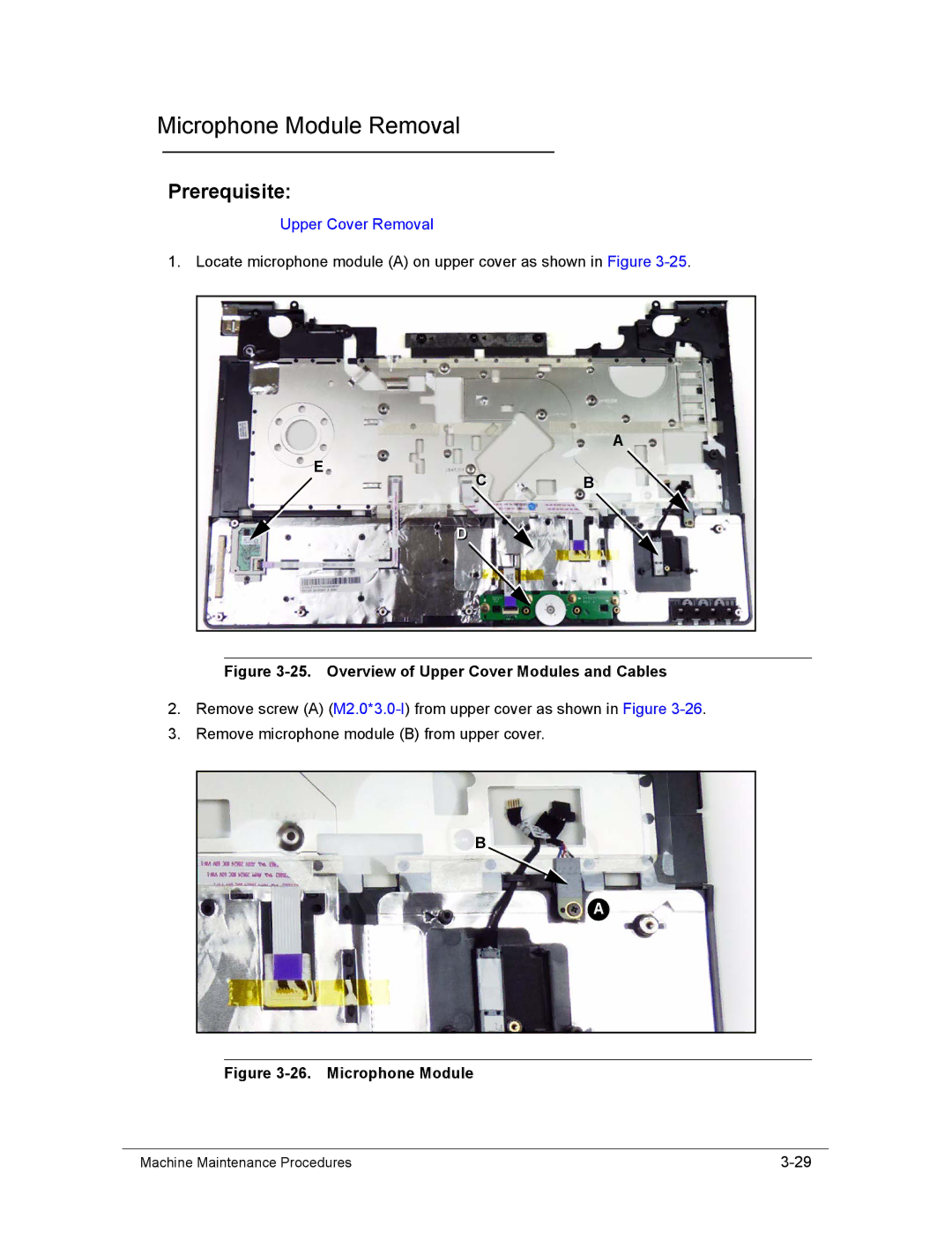 Acer AS8950G manual Microphone Module Removal, Overview of Upper Cover Modules and Cables 