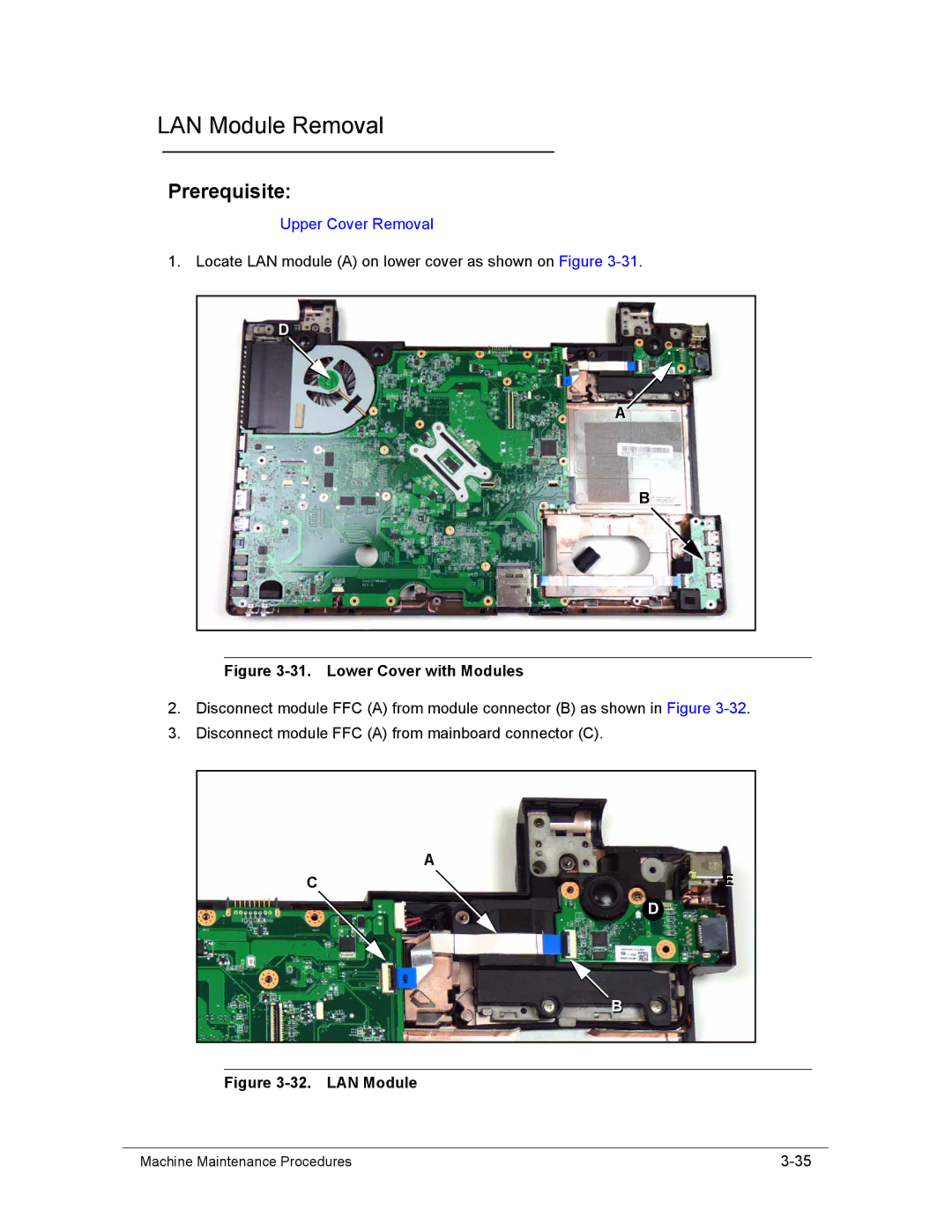 Acer AS8950G manual LAN Module Removal, Lower Cover with Modules 