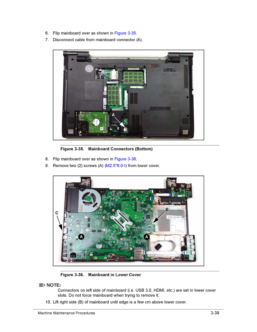 Acer AS8950G manual Mainboard Connectors Bottom 