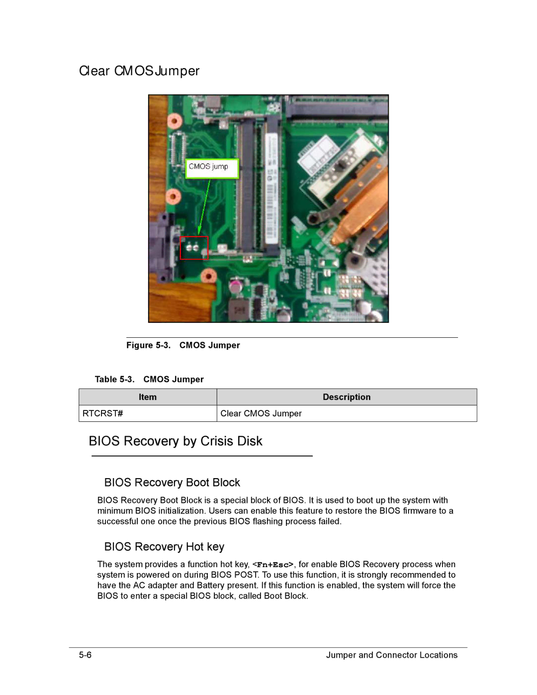 Acer AS8950G Clear Cmos Jumper, Bios Recovery by Crisis Disk, Bios Recovery Boot Block, Bios Recovery Hot key, Rtcrst# 