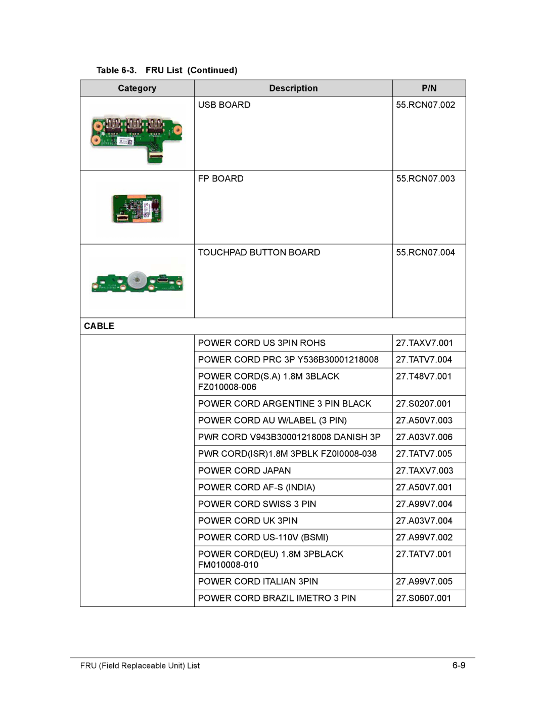 Acer AS8950G manual Cable 