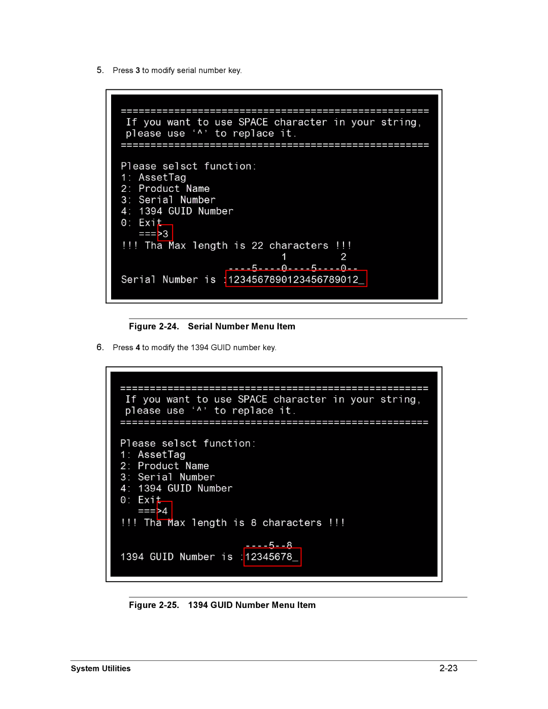 Acer AS8950G manual Serial Number Menu Item 