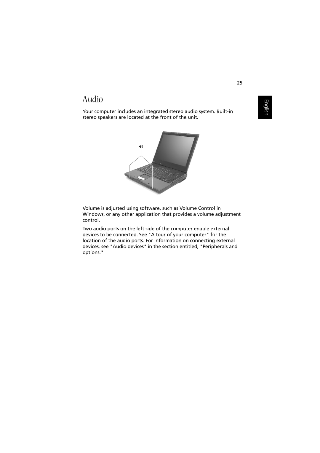 Acer Aspire 1350 manual Audio 