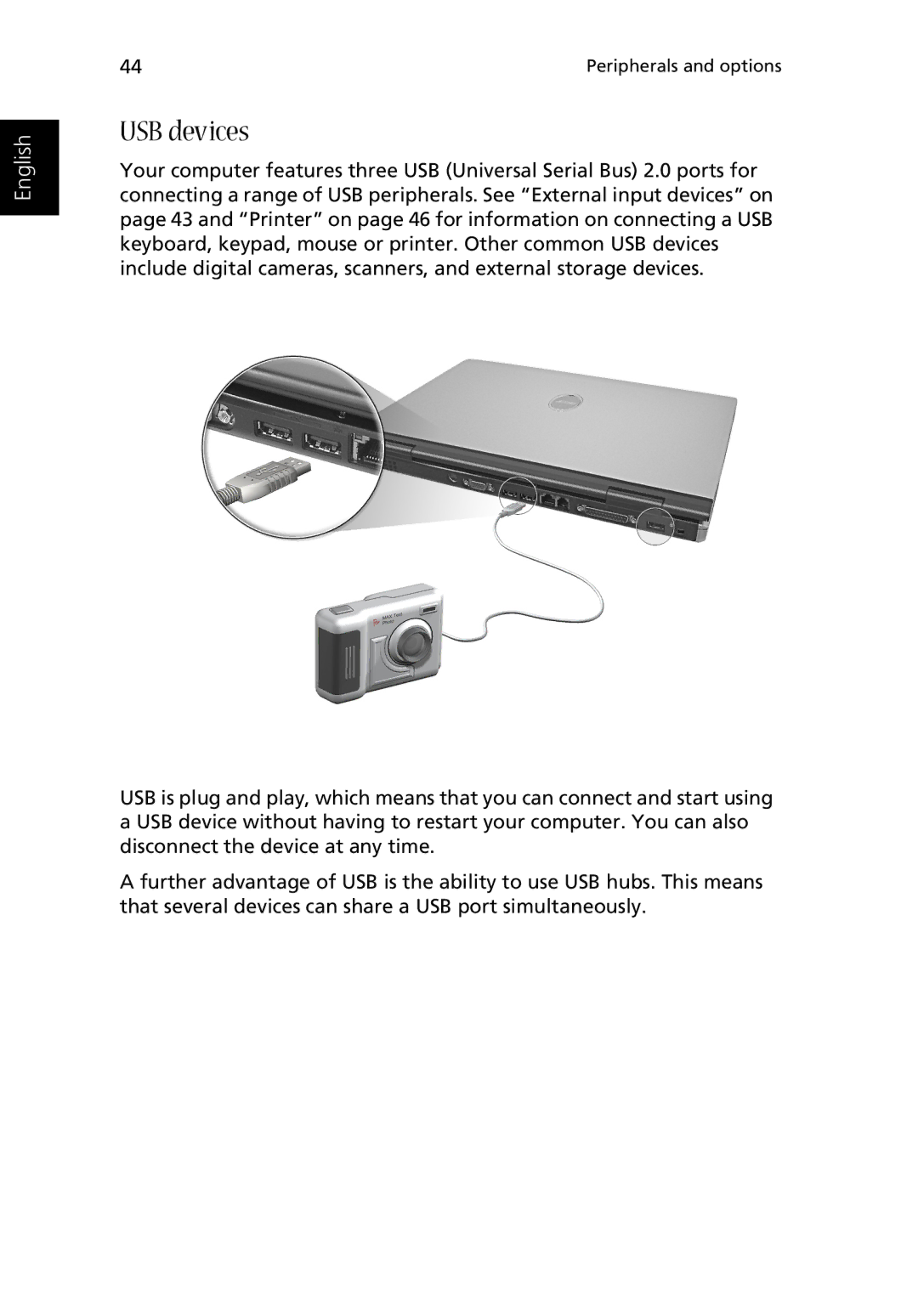 Acer Aspire 2000 manual USB devices 