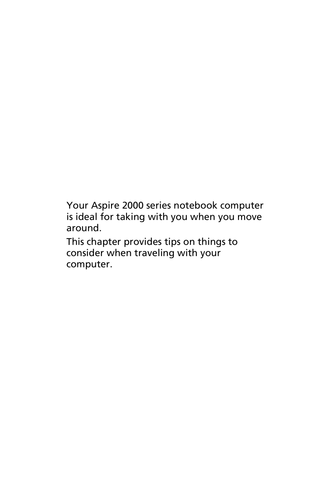 Acer Aspire 2000 manual 