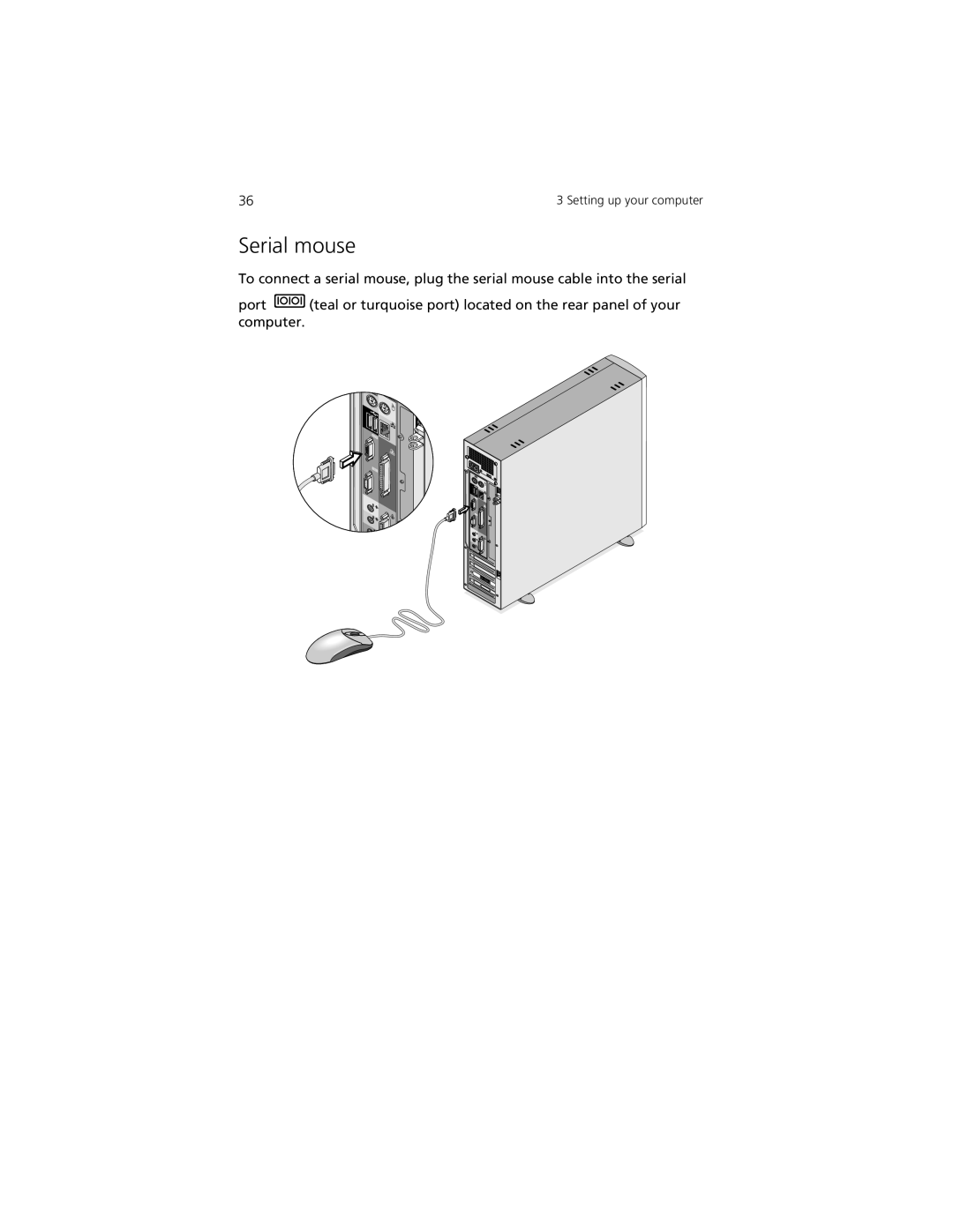 Acer Aspire 3300S manual Serial mouse 