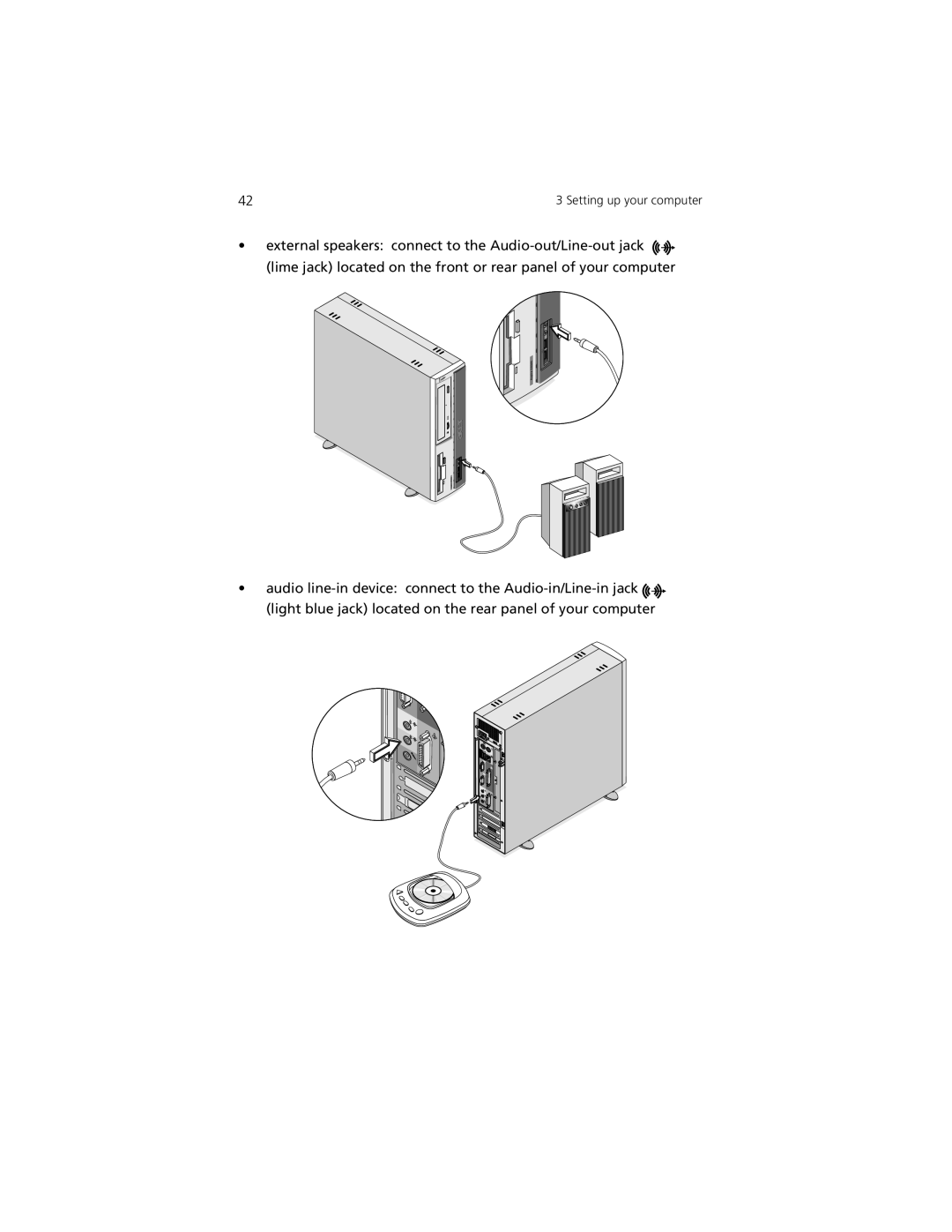 Acer Aspire 3300S manual Setting up your computer 