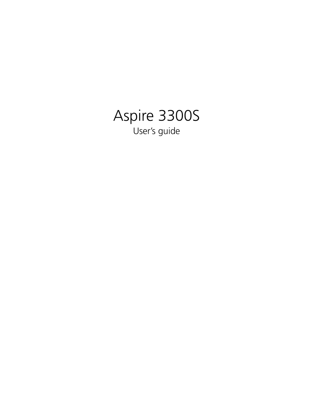 Acer Aspire 3300S manual User’s guide 